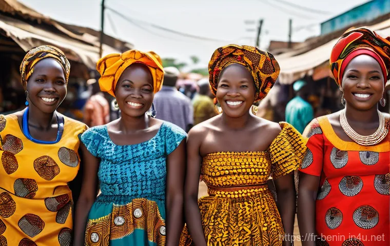 베냉에서 NGO 활동하기 - **Prompt: Empowered Beninese Women in a Vibrant Market**
    "A group of Beninese women, dressed in ...